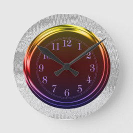 Metallic look Funky Neon & Silver, op maat Ronde Klok