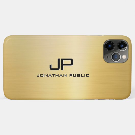 Metallic look goud  Sjabloon monogram Case-Mate iPhone Case (Achterkant (horizontaal))