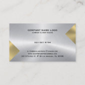 Metallic look goud & zilver geometrisch ontwerp visitekaartje (Achterkant)