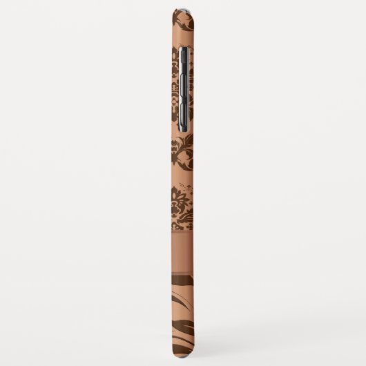 Metallic look koperbruin damast meisjesontwerp Case-Mate iPhone case (Achterkant/links)