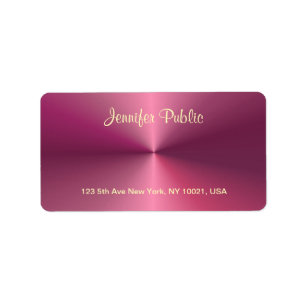 Metallic look roze Sjabloon Script Trendy Modern Etiket