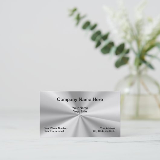 Metallic look Simple Design Visitekaartje (Staand voorkant)