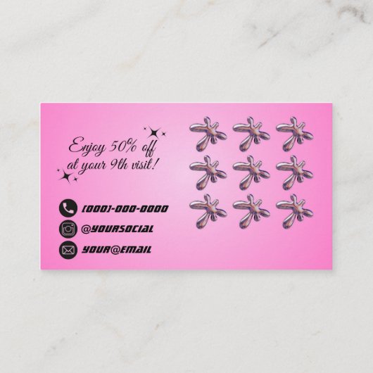 Metallic Loyalty-Kaart Visitekaartje (Achterkant)