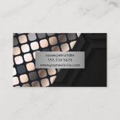 Metallic Lux Patroon | Zwart Geometrisch Visitekaartje (Achterkant)