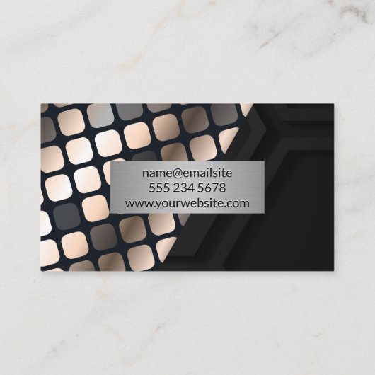 Metallic Lux Pattern | Zwarte geometrisch Visitekaartje (Achterkant)