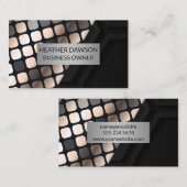 Metallic Lux Pattern | Zwarte geometrisch Visitekaartje (Voorkant / Achterkant)