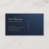 Metallic Luxury Executive Transport Navy Blue Visitekaartje (Achterkant)