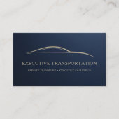 Metallic Luxury Executive Transport Navy Blue Visitekaartje (Voorkant)