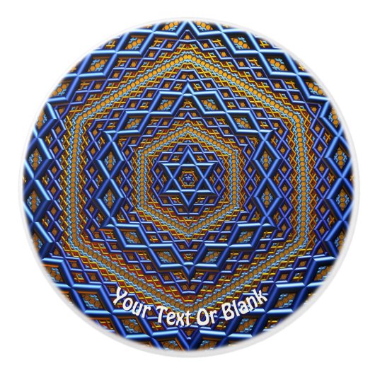 Metallic Magen David Keramische Knop (Voorkant)