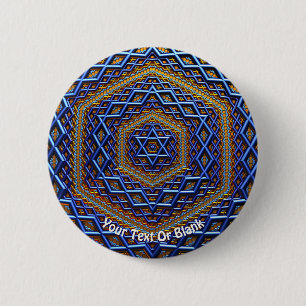 Metallic Magen David Ronde Button 5,7 Cm