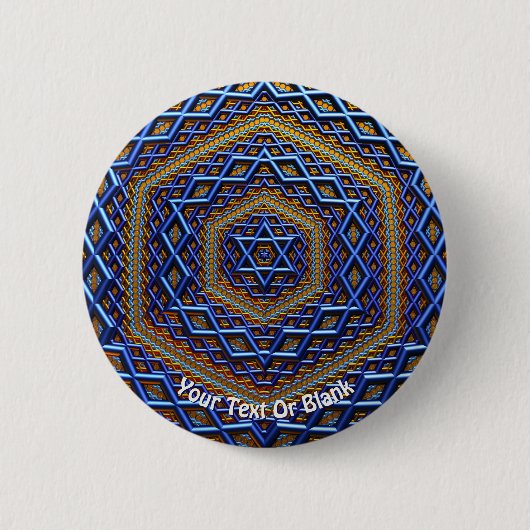 Metallic Magen David Ronde Button 5,7 Cm (Voorkant)