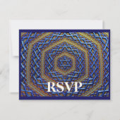  Metallic Magen David RSVP Kaartje (Voorkant)