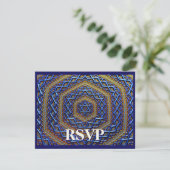 Metallic Magen David RSVP Kaartje (Staand voorkant)