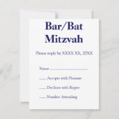 Metallic Magen David RSVP Kaartje (Achterkant)