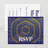 Metallic Magen David RSVP Kaartje (Voorkant / Achterkant)