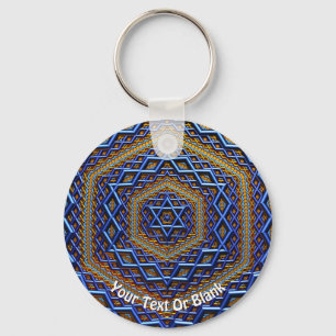 Metallic Magen David Sleutelhanger