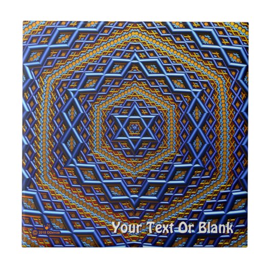 Metallic Magen David Tegeltje (Voorkant)