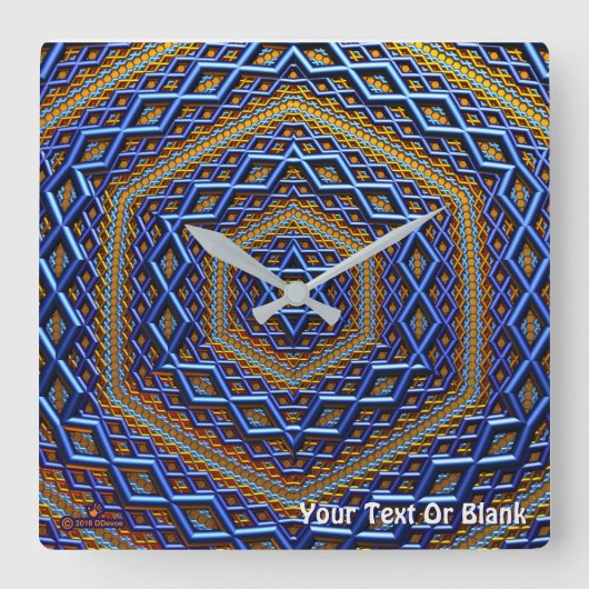  Metallic Magen David Vierkante Klok (Voorkant)