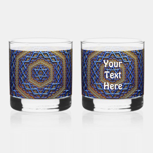  Metallic Magen David Whisky Glas (Voorkant)