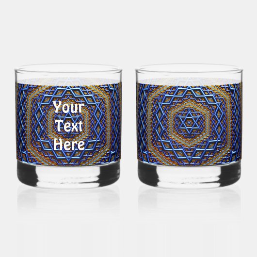  Metallic Magen David Whisky Glas (Achterkant)