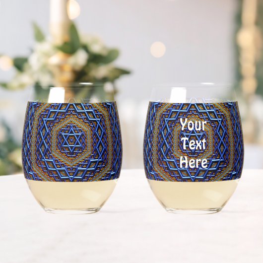 Metallic Magen David Wijnglas Zonder Voet (Insitu (Huwelijk))