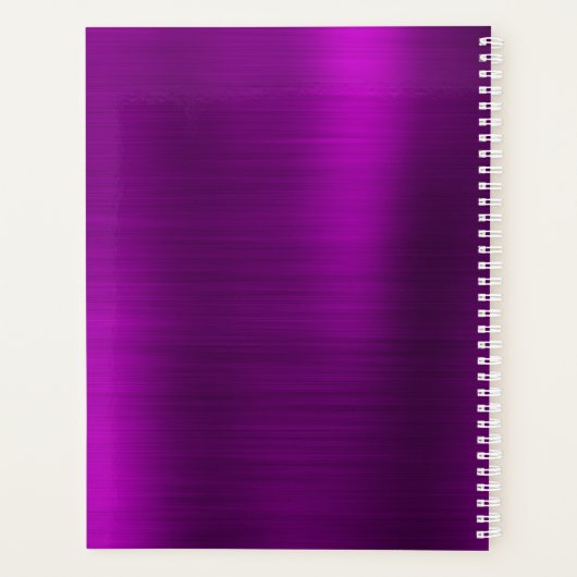 Metallic magenta Paarse handtekening Monogram Planner (Achterkant)