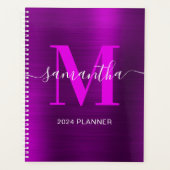 Metallic magenta Paarse handtekening Monogram Planner (Voorkant)