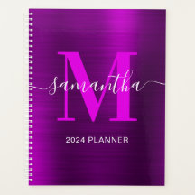 Metallic magenta Paarse handtekening Monogram