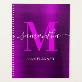 Metallic magenta Paarse handtekening Monogram Planner