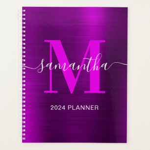 Metallic magenta Paarse handtekening Monogram Planner