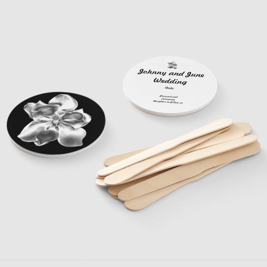 Metallic Magnolia bloem op handheld ventilatorprog Handwaaier (Niet-gemonteerd)