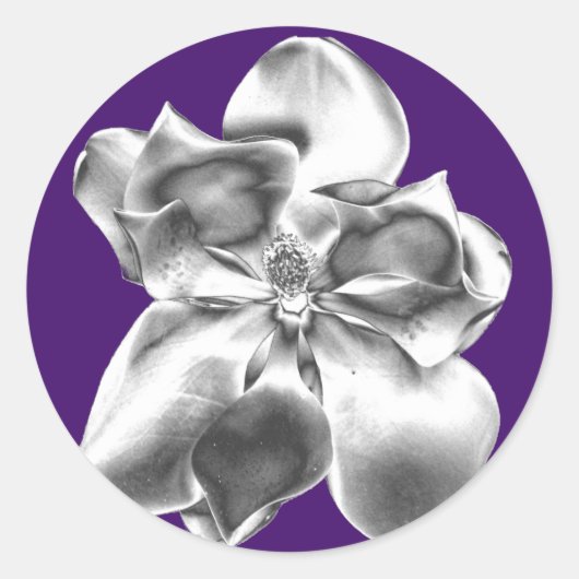Metallic Magnolia bloem op stickers (Voorkant)
