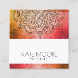 Metallic Mandala Symbol Holistic Vierkante Visitekaartje