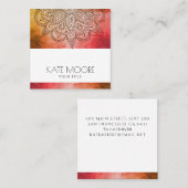 Metallic Mandala Symbol Holistic Vierkante Visitekaartje (Voorkant / Achterkant)