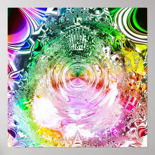 Metallic Mandelbrot 2b Poster (Voorkant)