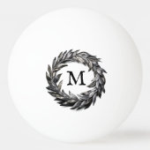 Metallic mannelijke krans met uw monogram pingpongbal (Voorkant)