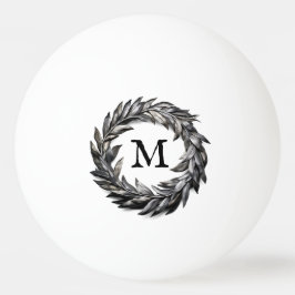 Metallic mannelijke krans met uw monogram pingpongbal