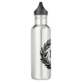 Metallic mannelijke krans met uw monogram waterfles  (Links)