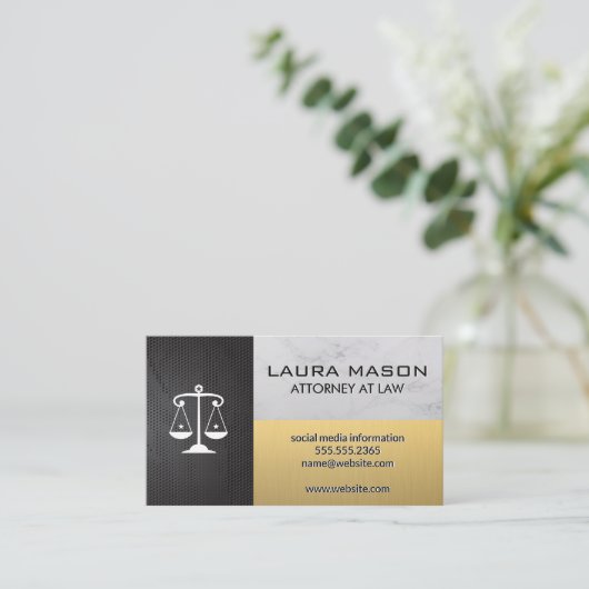 Metallic | Marmer | Goud Kleurblok Visitekaartje (Staand voorkant)