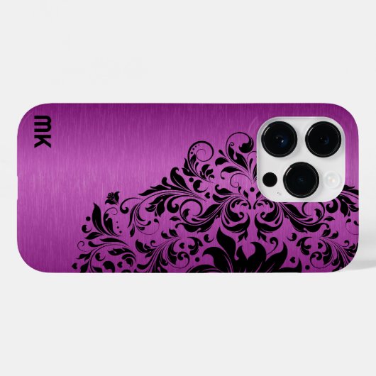 Metallic maroon Red Texture Black Lace & Text Case-Mate iPhone Case (Achterkant (horizontaal))