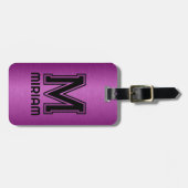 Metallic maroon Red Texture Custom Black Text Bagagelabel (Voorkant horizontaal)