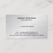 Metallic Mash & Brushed Faux Steel Auto Mechanic Visitekaartje (Achterkant)