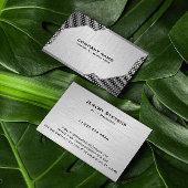 Metallic Mash & Brushed Faux Steel Auto Mechanic Visitekaartje