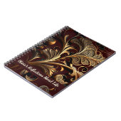 Metallic Messing Bladeren Donkerbruin Notitieboek (Linkerzijde)