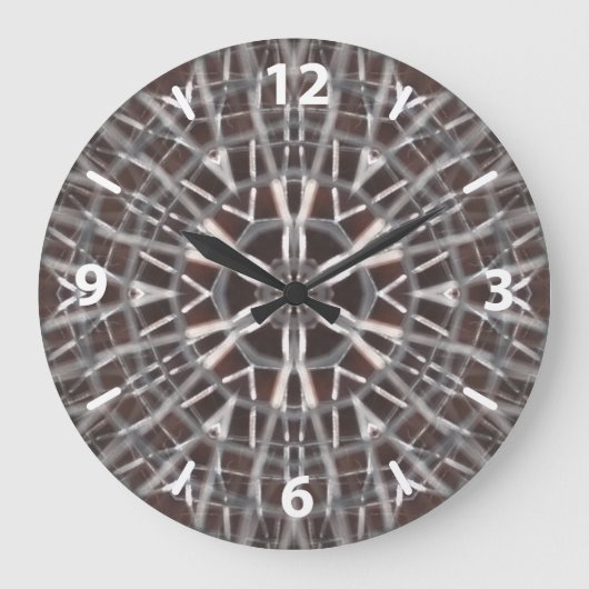 Metallic metaal Silver Large Clock Grote Klok (Voorkant)