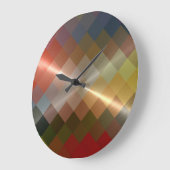 Metallic Metal Diamond Chevron Pattern Grote Klok (Hoek)