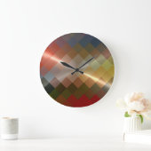 Metallic Metal Diamond Chevron Pattern Grote Klok (Huis)