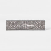 Metallic Metal Mesh Silver Bureau Naambordje (Voorkant)