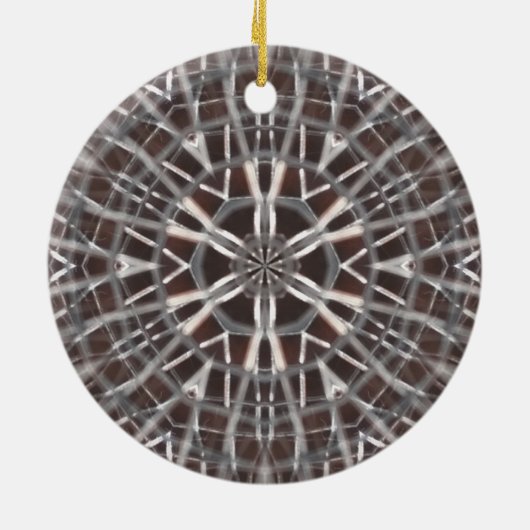 Metallic Metal Mesh Silver Keramisch Ornament (Achterkant)