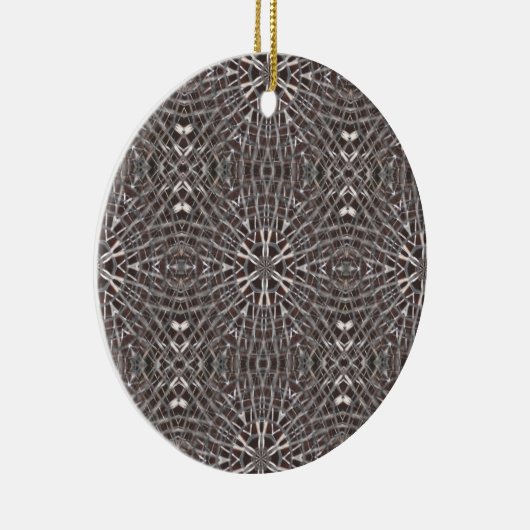 Metallic Metal Mesh Silver Keramisch Ornament (Rechts)